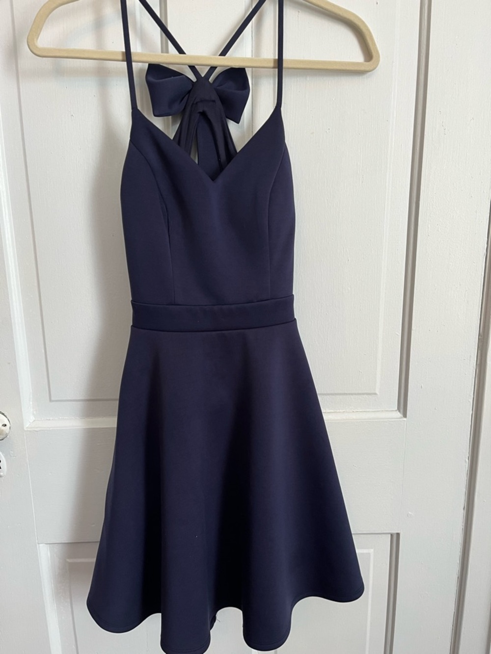 Navy Bow-Back Fit & Flare Sun Dress